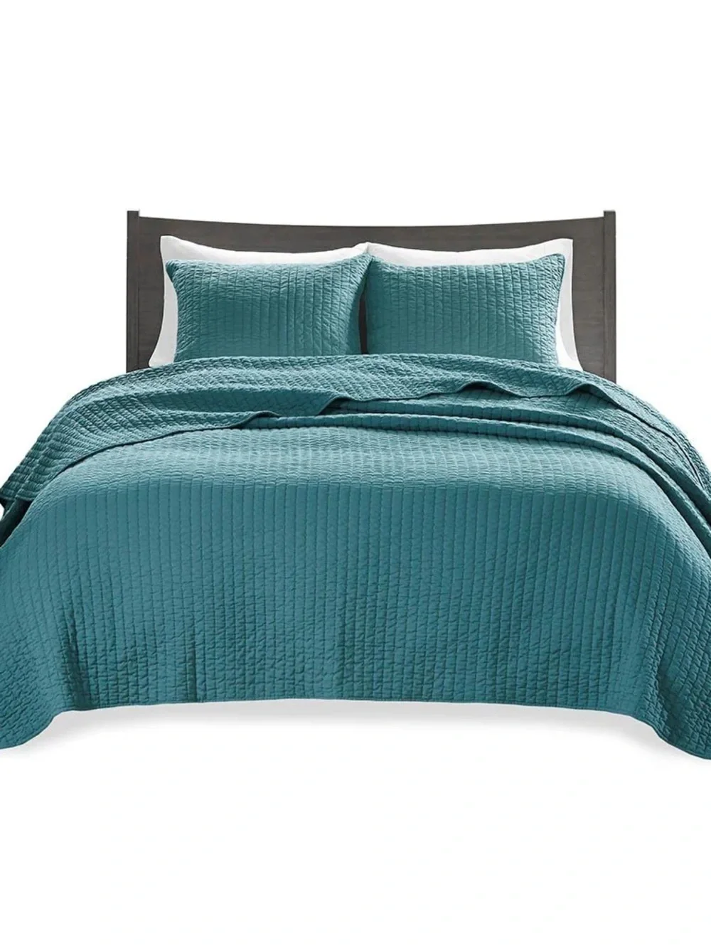 Madison Park Keaton King Cal King Teal Quilt Set